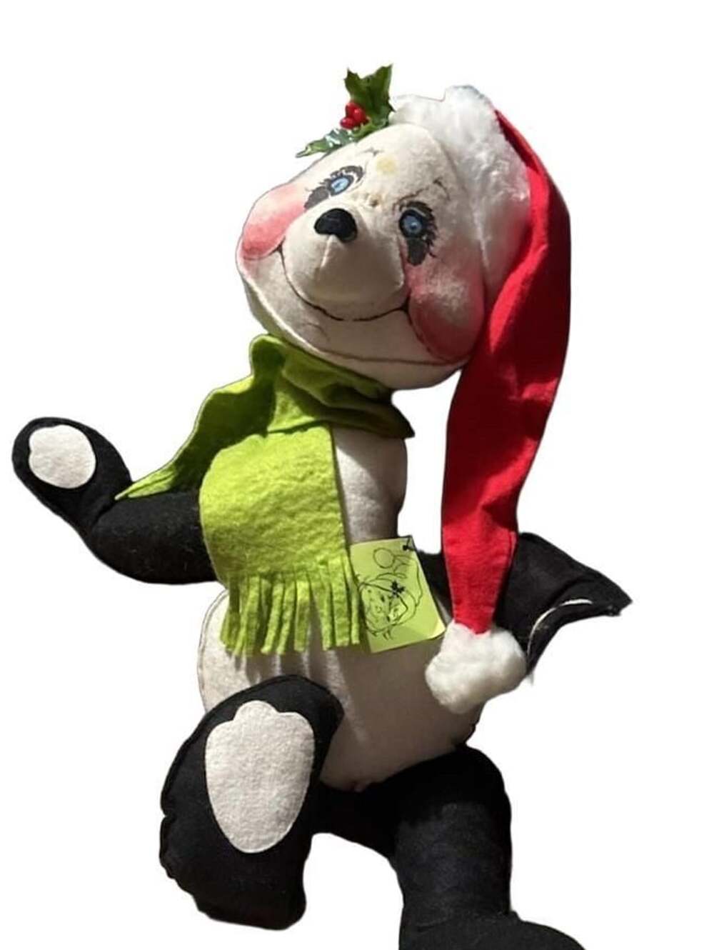 VINTAGE 1983 MOBOLTEE POSABLE ANNALEE 20” SANTA PANDA BEAR DOLL large